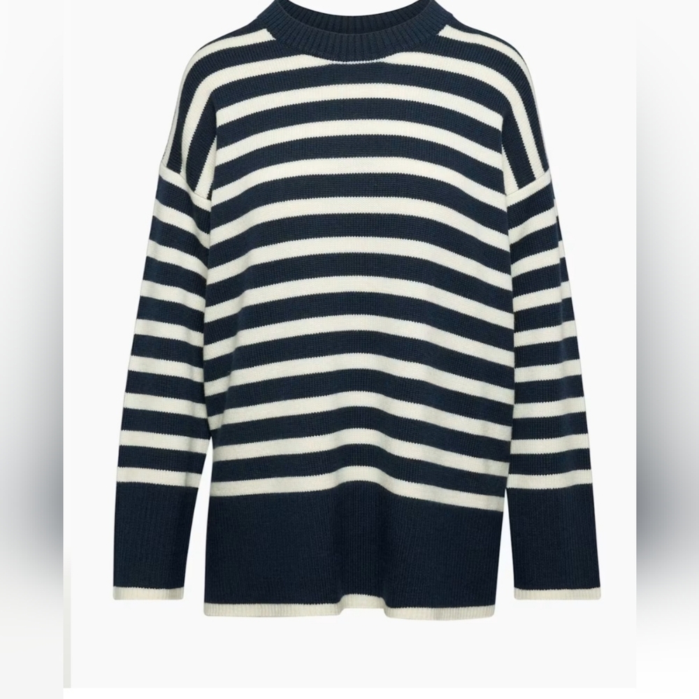BabatonTradition Sweater, size XS, navy & white stripes, 100% Merino wool
